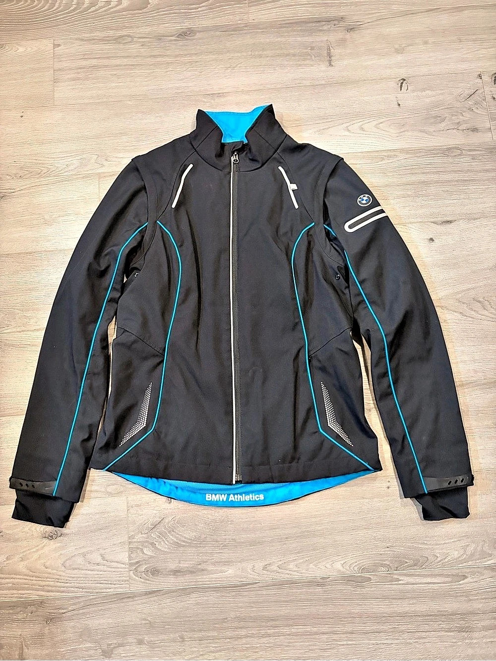 BMW Athletics jacket Athletic in Black & Blue Size Small Like New